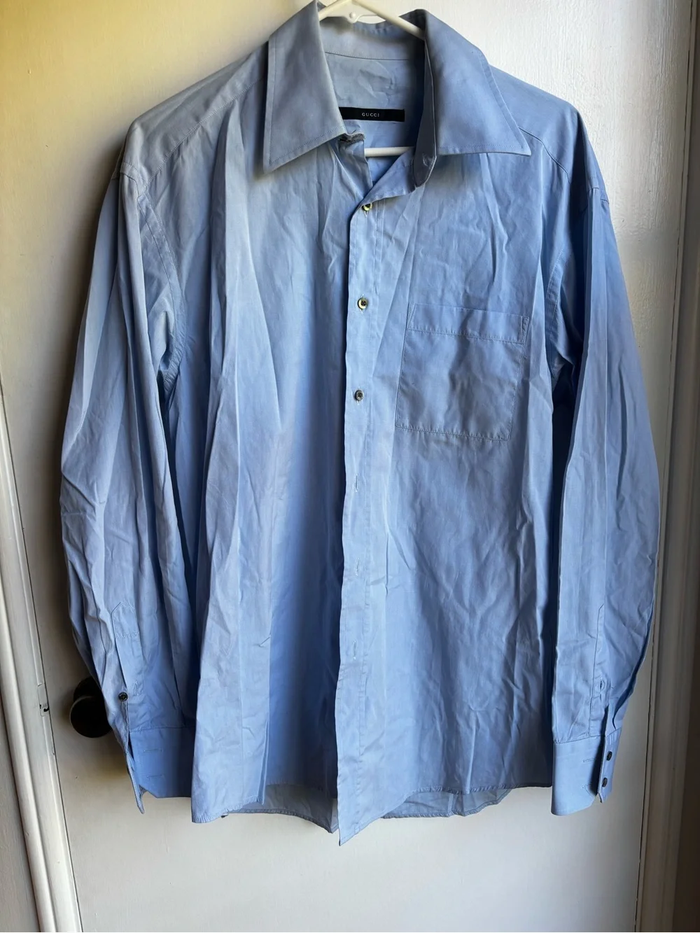 Gucci Men’s Light Blue Button-Up Dress Shirt